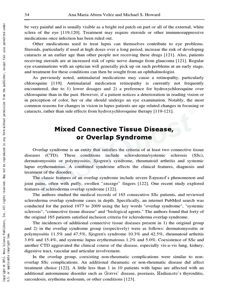Mixed Connective Tissue Disease, or Overlap Syndrome PDF Systemic