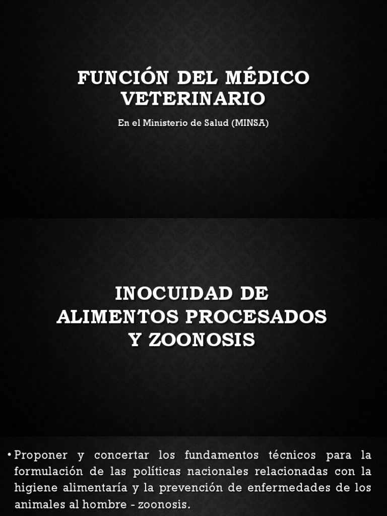 Funciones del Médico Veterinario en Salud Pública | PDF | Seguridad ...