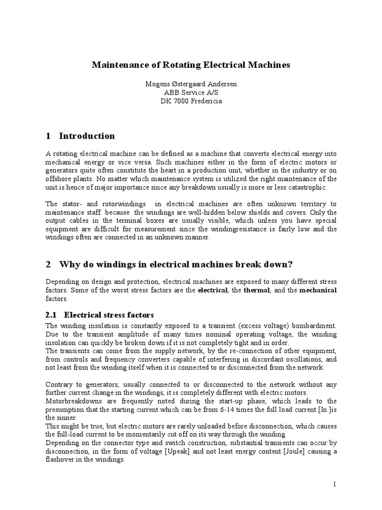 Maintenance On Rotating Machines | PDF | Electric Motor | Insulator ...
