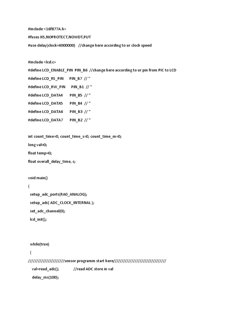 Lm35 Temperature Sensor Programme | PDF | Computer Programming ...