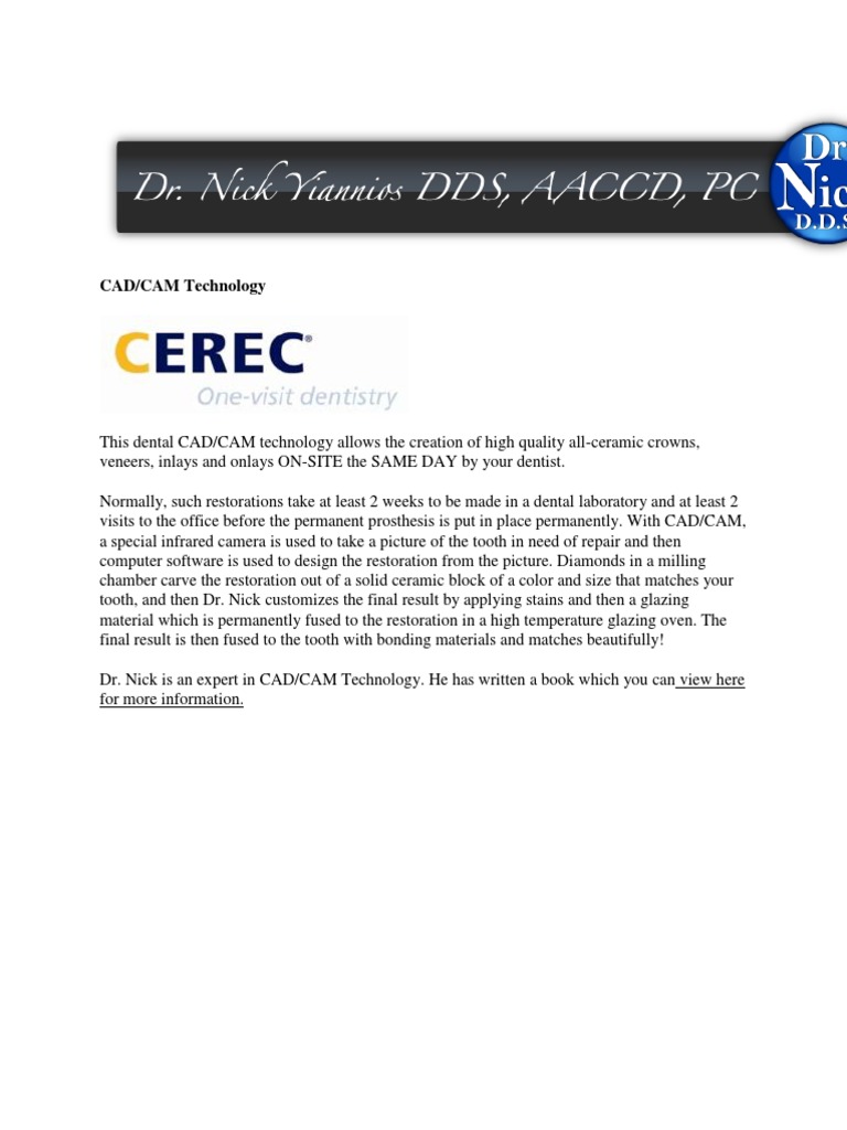 The Evolution of CAD/CAM Technology in Dentistry: From Chairside ...