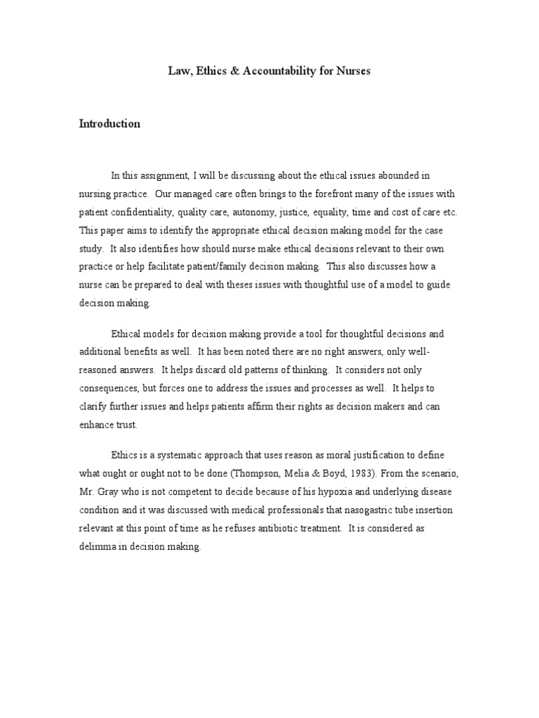 Ethical Decision-Making in Nursing | PDF | Autonomy | Bioethics