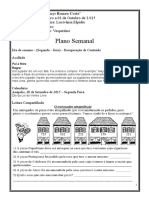 PLANO de AULA DO DIA 28 de Setembro A 02 de Outubro de 2.015