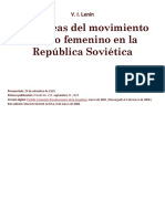 Las Tareas Del Movimiento Obrero Femenino en La República Soviética. LENIN