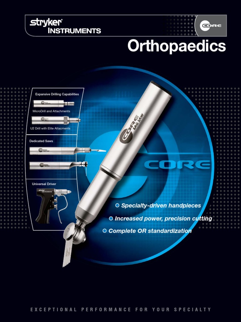 Specs for Stryker Core Ortho Drill Metalworking