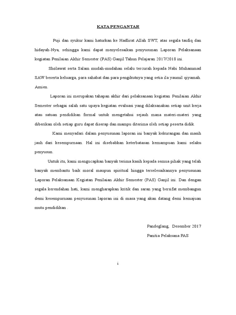 Kata Pengantar Uas 1 20162017