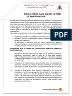 Dificultades para Elegir El Tema de Investigacion