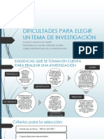 Dificultades para Elegir Un Tema de Investigación