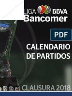 Calendario de partidos Liga MX Clausura 2018