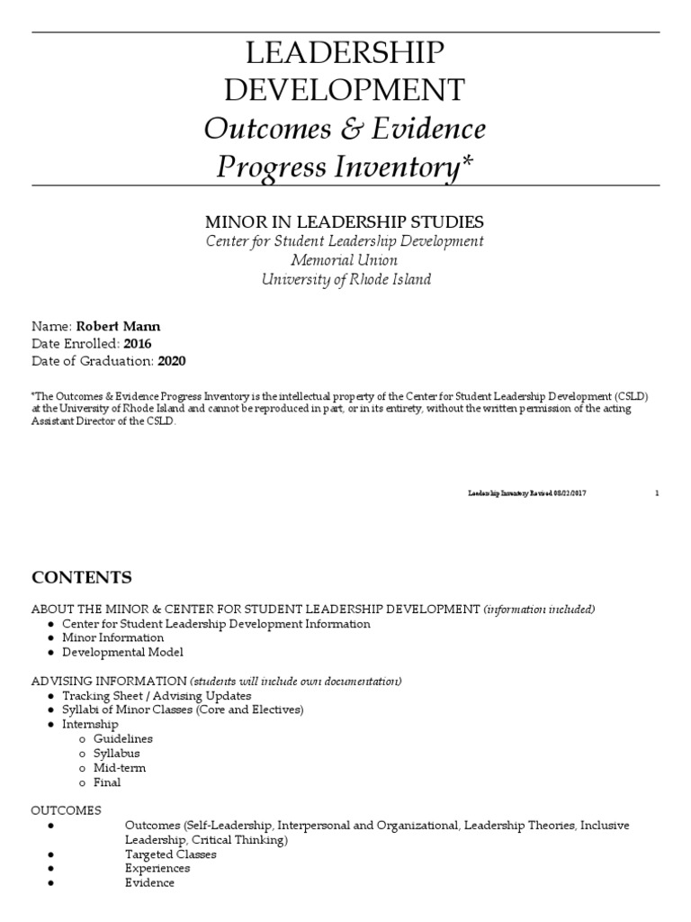 Leadership Development Inventory Guide | PDF | Cognition | Psychology