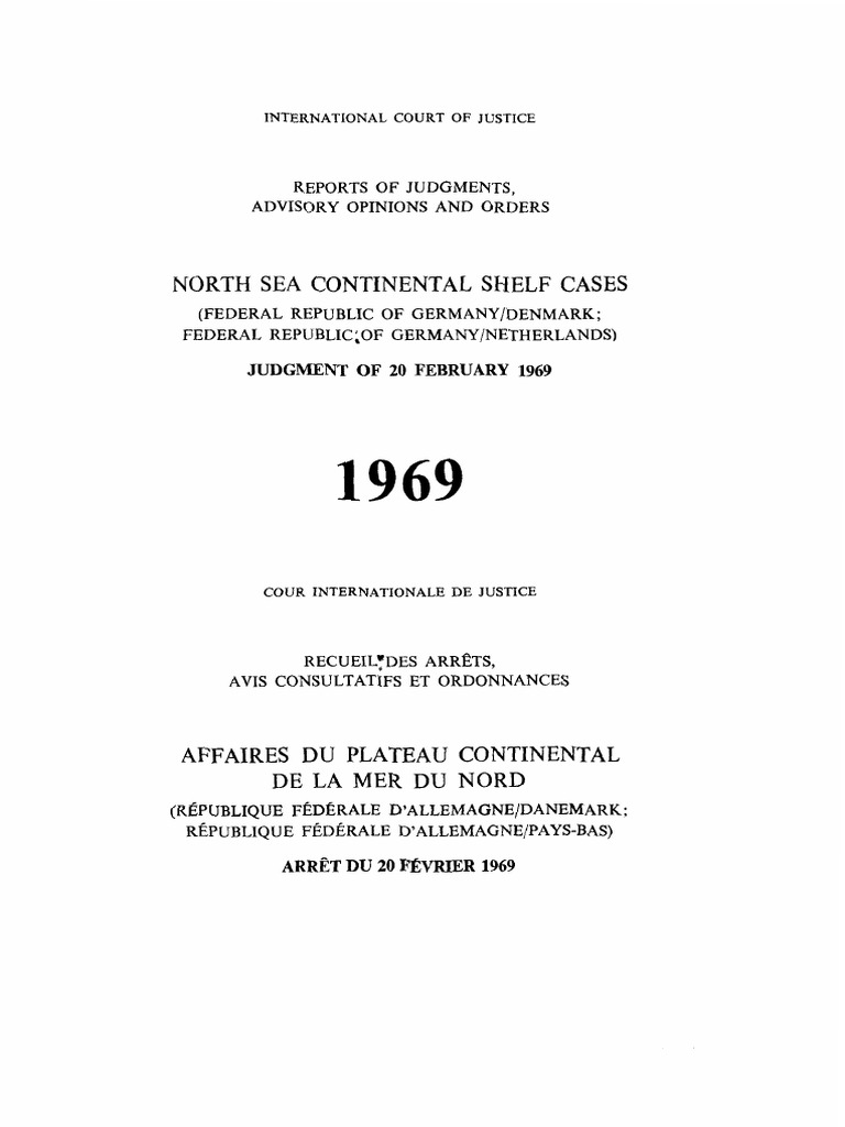 1 North Sea Continental Shelf Cases PDF Territorial Waters Treaty
