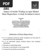 Impact of Insider Trading On Open Market Share Repurchase: A Study in Indian Context