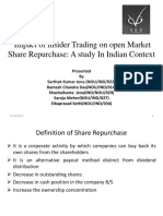 Impact of Insider Trading On Open Market Share Repurchase: A Study in Indian Context