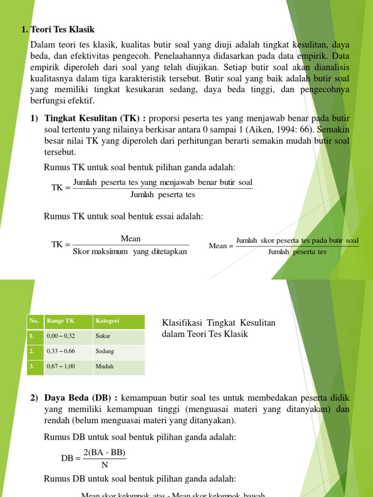 Analisis Butir Soal Secara Klasik Modern