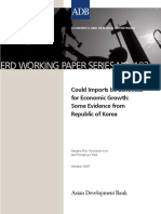 Erd Working Paper Series No. 103: Could Imports Be Beneficial For Economic Growth: Some Evidence From Republic of Korea