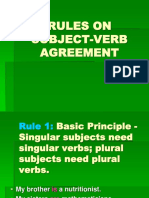 Rules On Subject-Verb Agreement