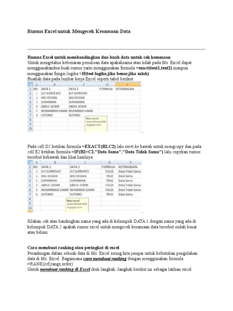 Rumus Dan Aplikasi Exel PDF