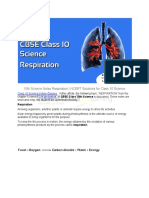 10th Science Notes Respiration NCERT Solutions For Class 10 Science
