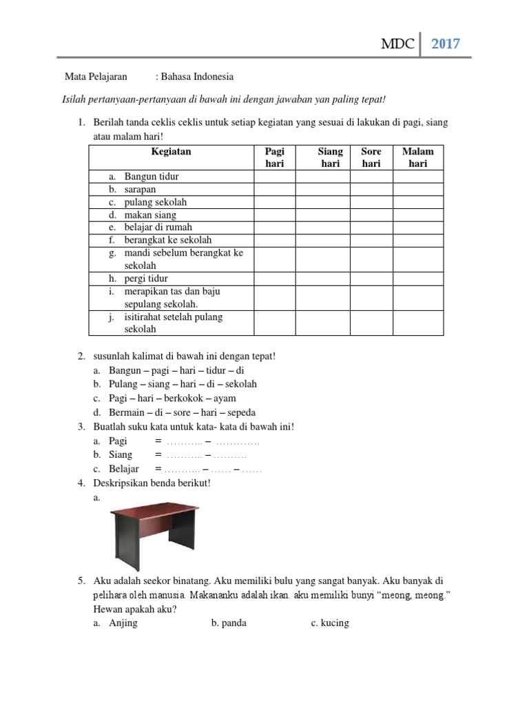 Soal Latihan Daily