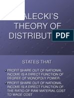 Kalecki's Theory of Distribution