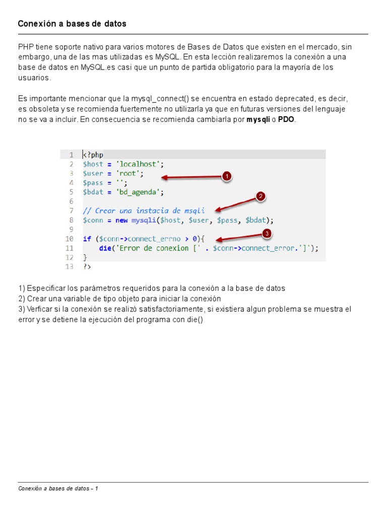 Tutorial 08 PHP Conexión A Bases de Datos | PDF | SQL | Tabla (base de ...