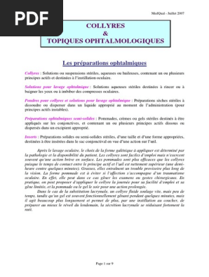 590 Collyres Pdf Antibiotiques Glaucome