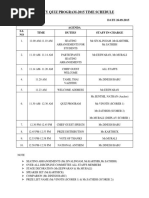 Safety Quiz Program-2015 Time Schedule: DATE 26.09.2015 Agenda S.I. NO Time Duties Staff In-Charge