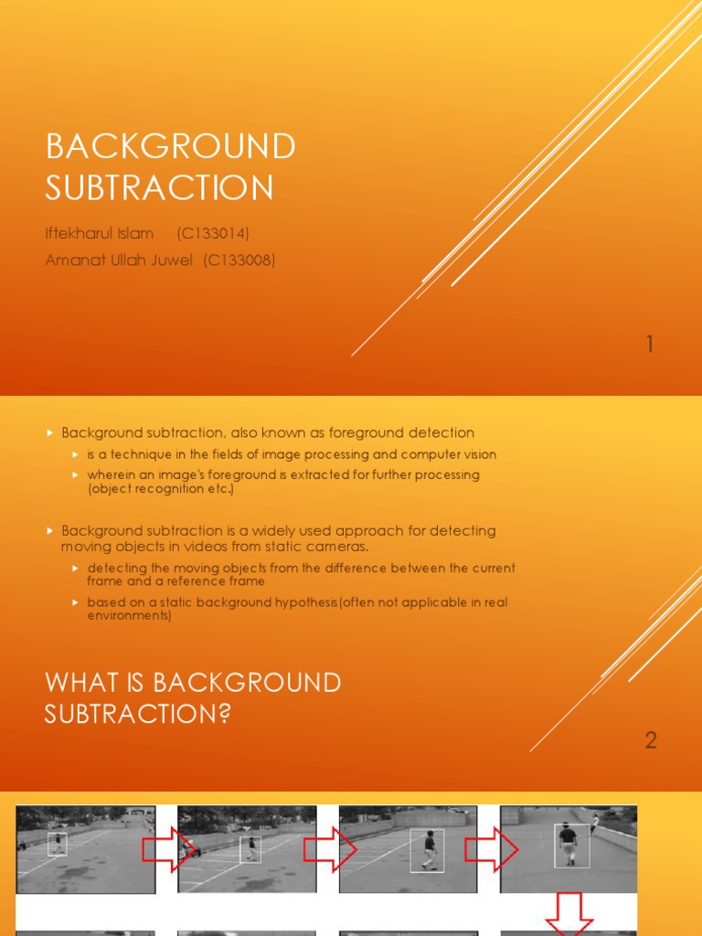 Background Subtraction Techniques Explained | PDF | Artificial ...