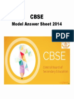 CBSE Model Answer Sheet 2014 For Class 12 - Mathematics