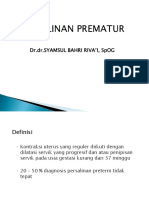 PERSALIINAN PREMATUR