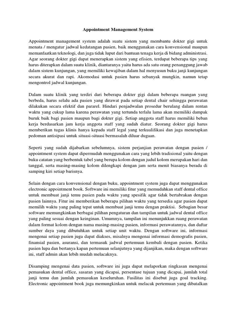 Appointment Management System | PDF