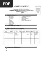 Curriculum Vitae: Personal Data