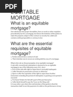 What Is An Equitable Mortgage?