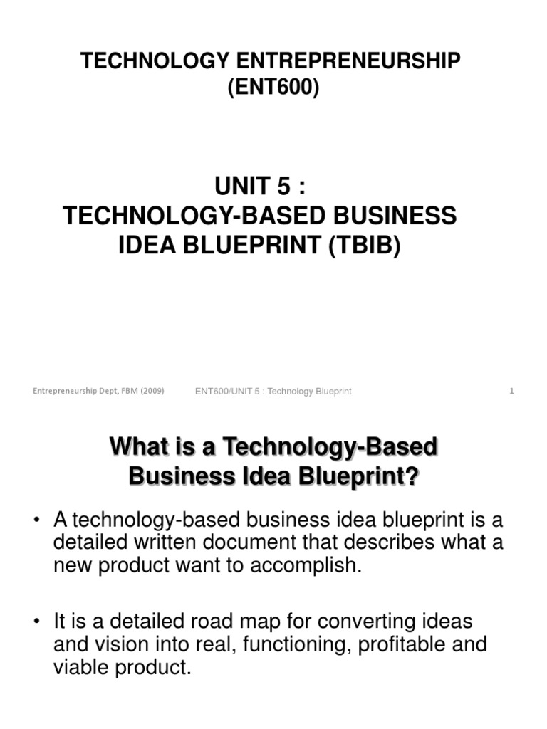 Technology-Based Business Blueprint | PDF | Market Analysis | Strategic ...