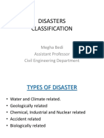 Disasters Classification: Megha Bedi Assistant Professor Civil Engineering Department