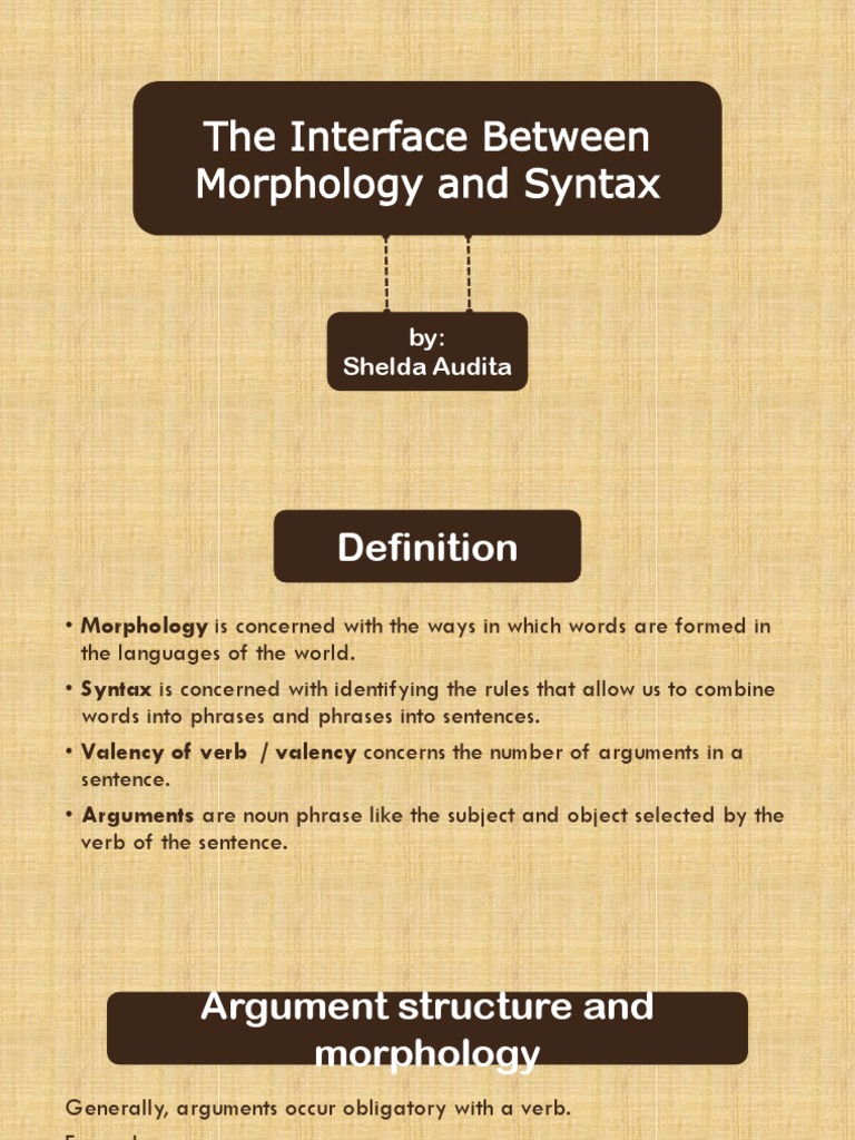 Morphology and Syntax | PDF | Verb | Grammatical Conjugation
