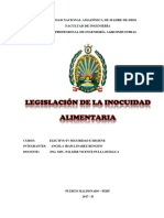 Legislacion de La Inocuidad Alimentaria