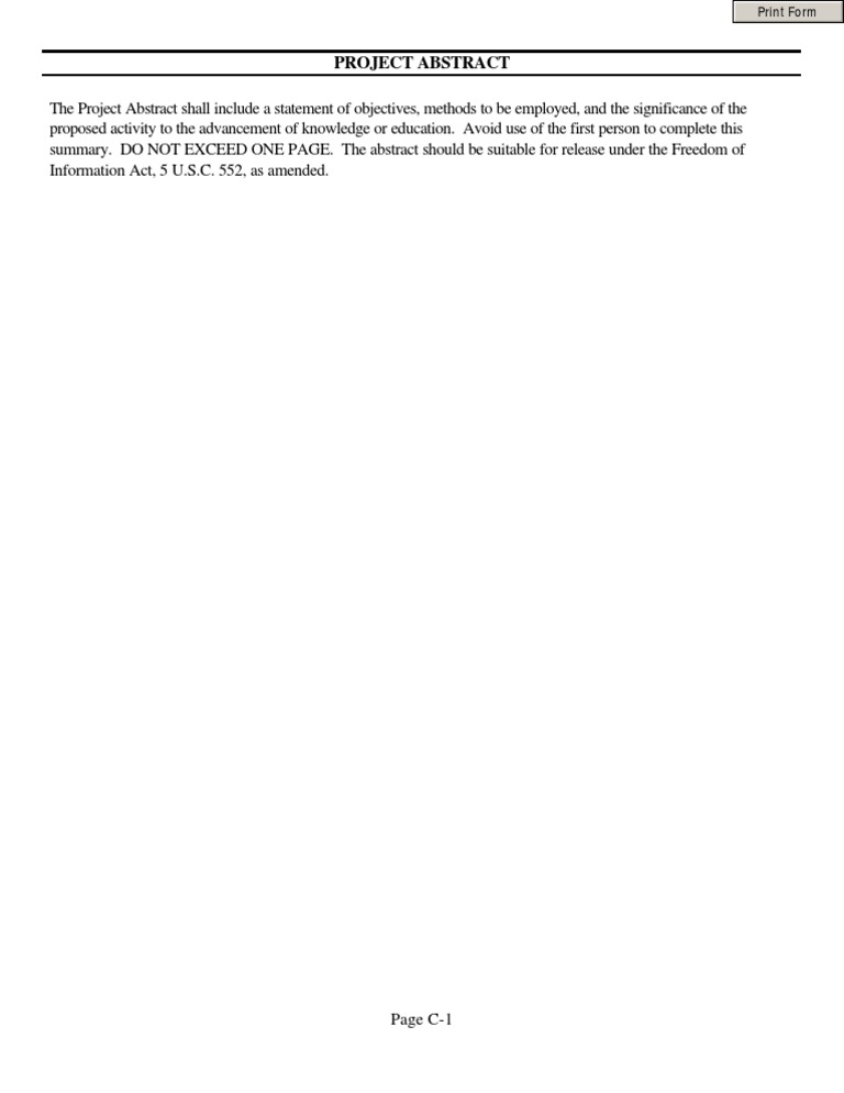 Guidelines for Project Abstracts | PDF
