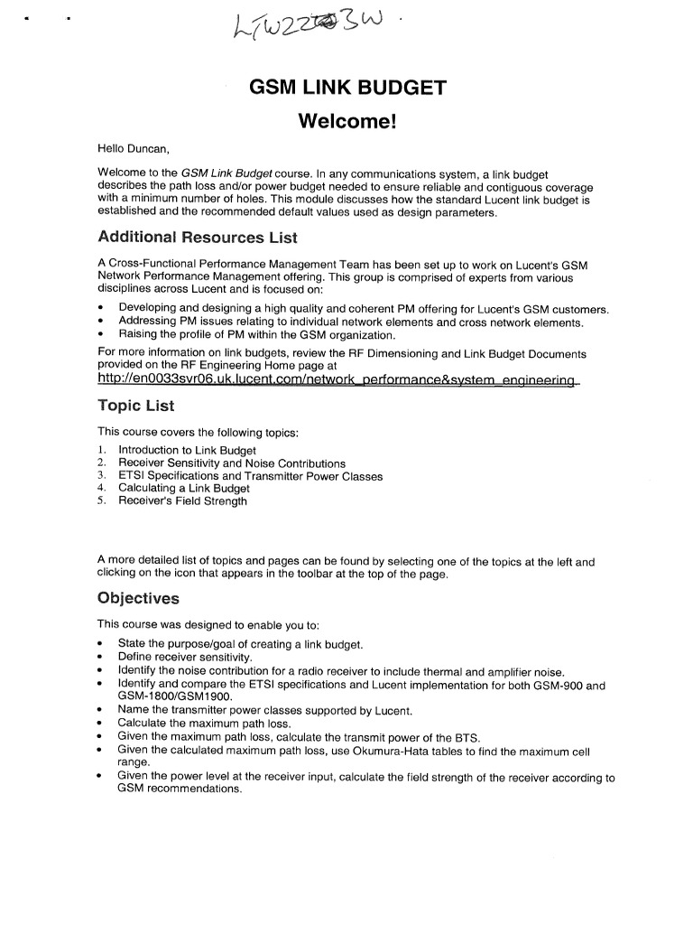 GSM Link Budget Welcome!: Additional Resources List | PDF | Antenna ...