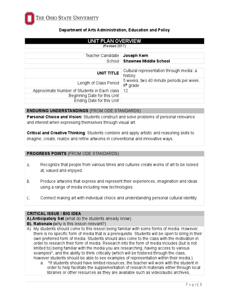 Jkern Acuff Lessonplan | PDF | Representation (Arts) | Teachers