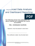 Advanced Data Analysis and Dashboard Reporting: Md. Hossain Sumon