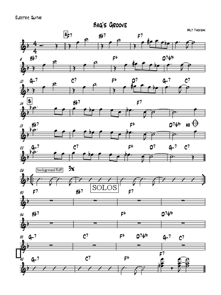Bag S Groove Electric Guitar PDF Jazz Popular Music