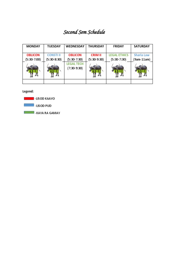 Second Semester Class Schedule | PDF