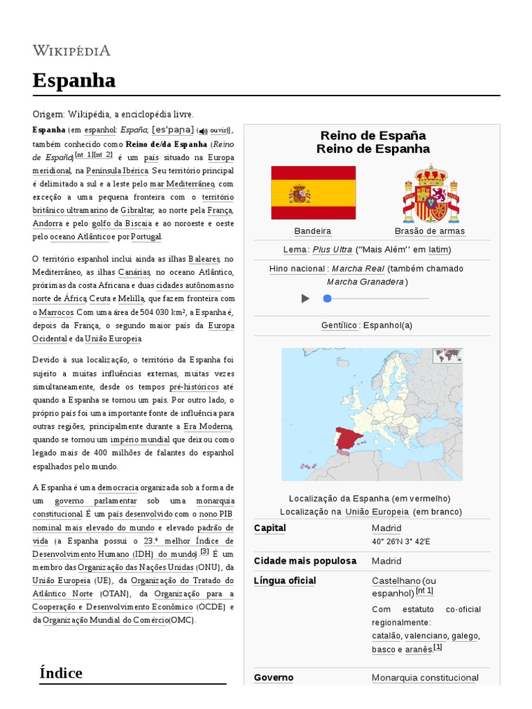Localização e Características da Espanha | PDF | Península Ibérica ...