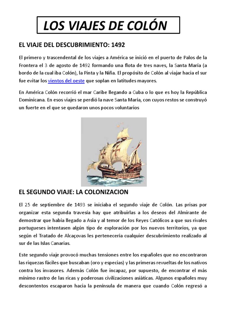 Los Viajes de Colón | PDF | Cristobal colon | Viajes de Cristóbal Colón