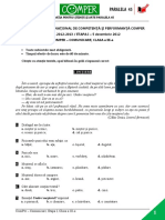 Subiect Si Barem LimbaRomana EtapaI ClasaIII PDF