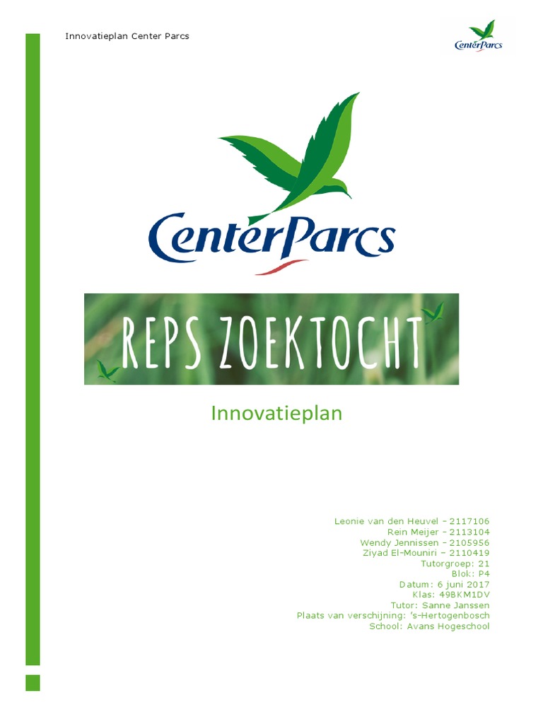 Innovatieplan Center Parcs | PDF