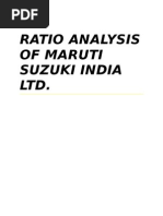 Download Ratio Analysis of Maruti Suzuki India Ltd by Shishir Sourabh SN36710704 doc pdf