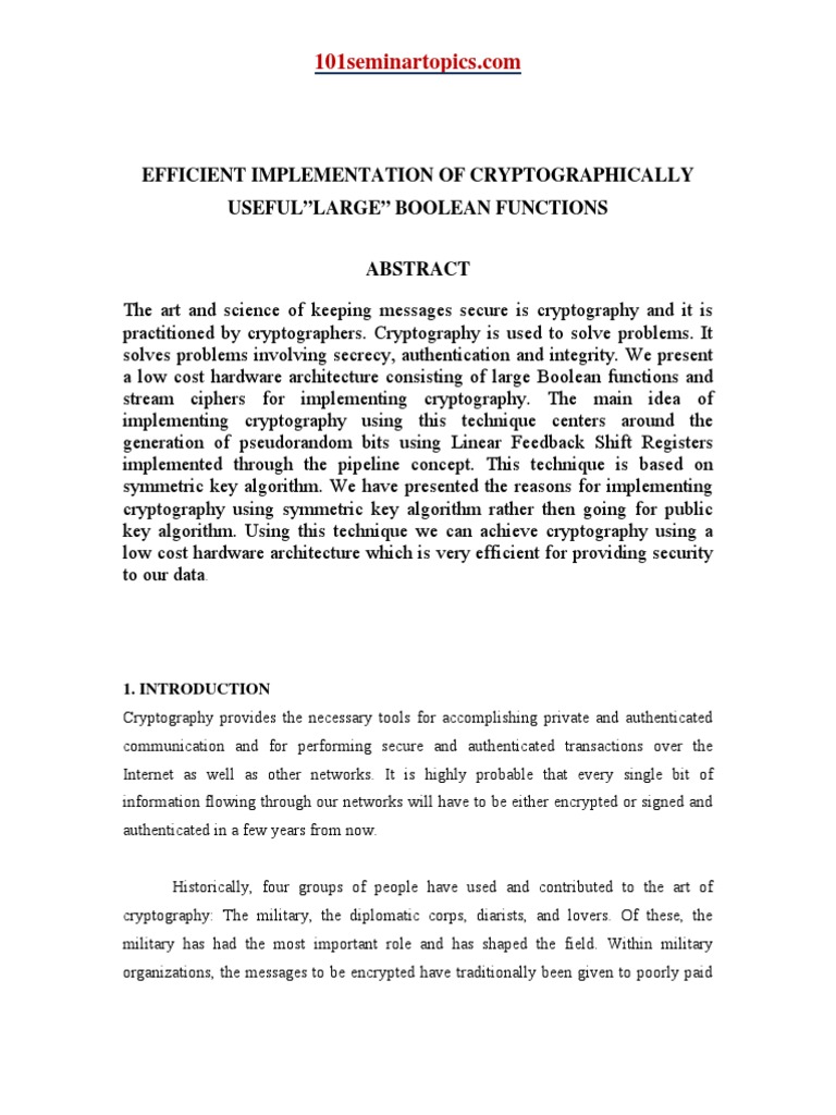 Efficient Symmetric Cryptography Design | PDF | Cryptography | Public ...