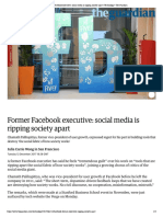 Former Facebook executive- social media...iety apart | Technology | The Guardian